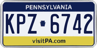 PA license plate KPZ6742