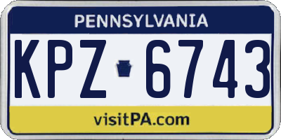 PA license plate KPZ6743