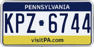 PA license plate KPZ6744