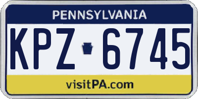 PA license plate KPZ6745