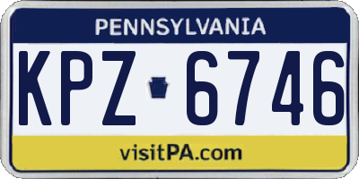 PA license plate KPZ6746