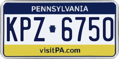 PA license plate KPZ6750
