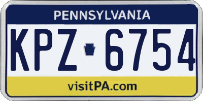PA license plate KPZ6754