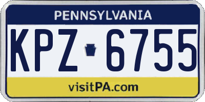 PA license plate KPZ6755