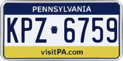 PA license plate KPZ6759