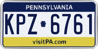 PA license plate KPZ6761
