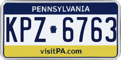 PA license plate KPZ6763
