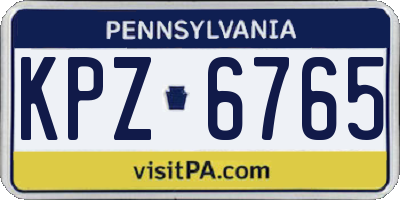 PA license plate KPZ6765