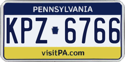PA license plate KPZ6766