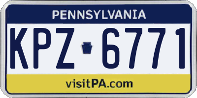 PA license plate KPZ6771