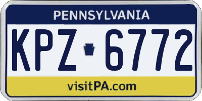 PA license plate KPZ6772