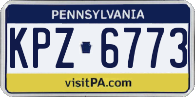PA license plate KPZ6773
