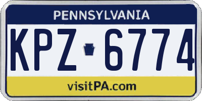 PA license plate KPZ6774