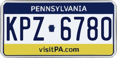 PA license plate KPZ6780