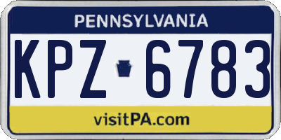 PA license plate KPZ6783