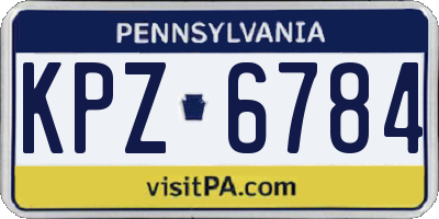 PA license plate KPZ6784