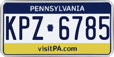 PA license plate KPZ6785