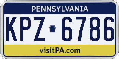 PA license plate KPZ6786