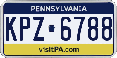 PA license plate KPZ6788