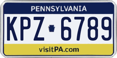 PA license plate KPZ6789