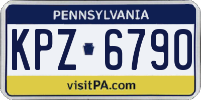 PA license plate KPZ6790