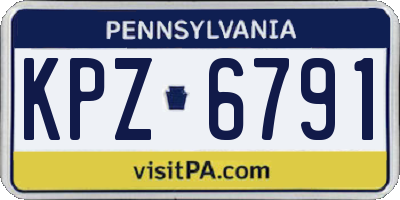PA license plate KPZ6791