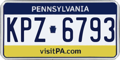 PA license plate KPZ6793