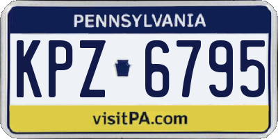 PA license plate KPZ6795