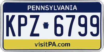 PA license plate KPZ6799