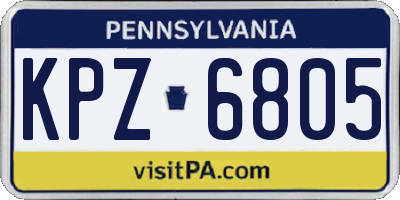 PA license plate KPZ6805