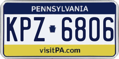 PA license plate KPZ6806