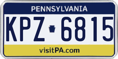 PA license plate KPZ6815
