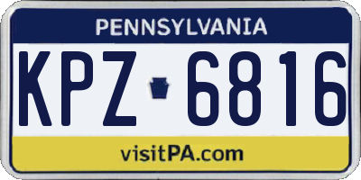 PA license plate KPZ6816