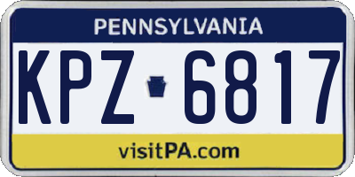PA license plate KPZ6817