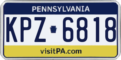 PA license plate KPZ6818