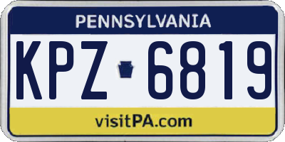 PA license plate KPZ6819