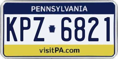 PA license plate KPZ6821