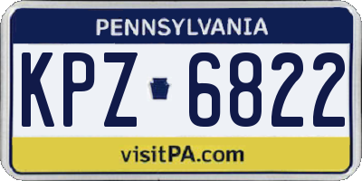 PA license plate KPZ6822
