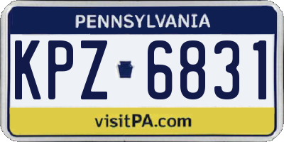PA license plate KPZ6831