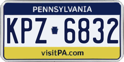 PA license plate KPZ6832