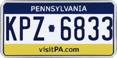 PA license plate KPZ6833