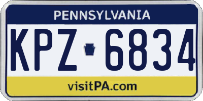 PA license plate KPZ6834