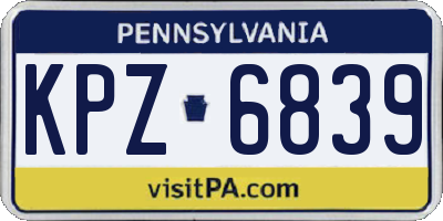 PA license plate KPZ6839