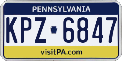 PA license plate KPZ6847