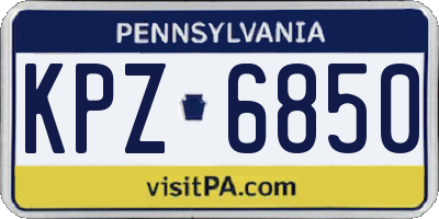 PA license plate KPZ6850