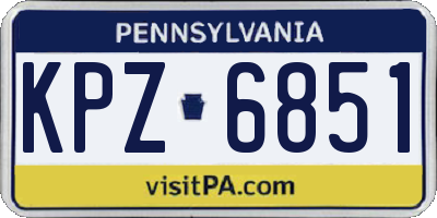PA license plate KPZ6851