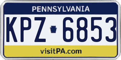 PA license plate KPZ6853