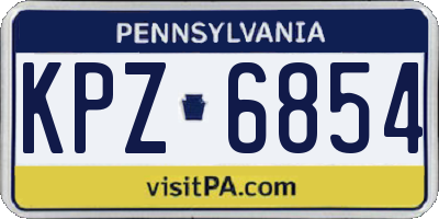 PA license plate KPZ6854