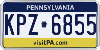 PA license plate KPZ6855