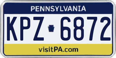 PA license plate KPZ6872